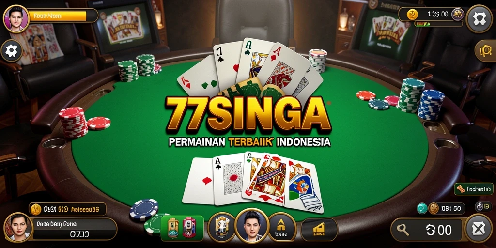 Tampilan gameplay menarik dari aplikasi Poker 77SINGA.