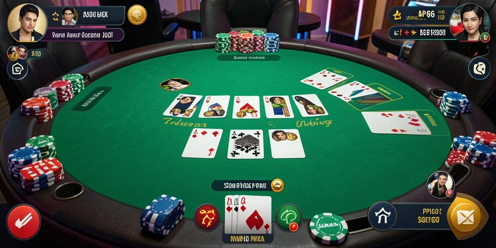 Tampilan menarik dari permainan poker di API66.