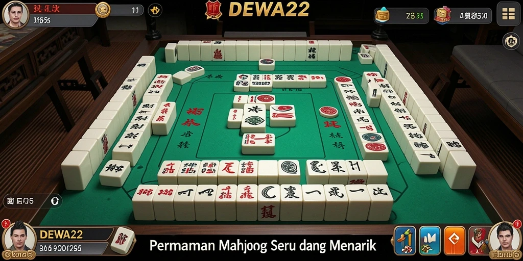 Tampilan gameplay menarik dari game Mahjong DEWA22.