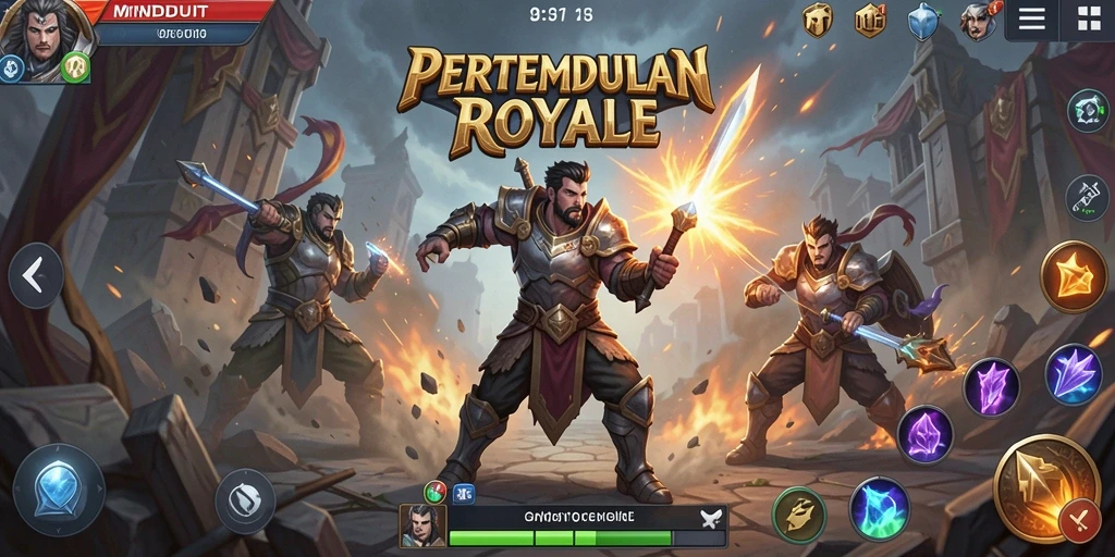 Tangkapan layar gameplay MNDUIT menampilkan pertempuran seru dalam mode Battle Royale.