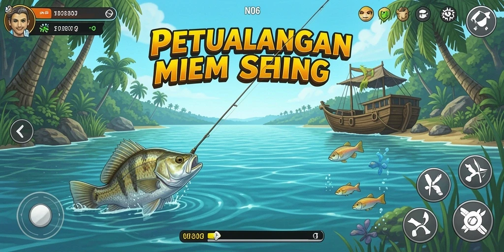 Gameplay seru di N06 menghadirkan momen memancing yang mendebarkan.