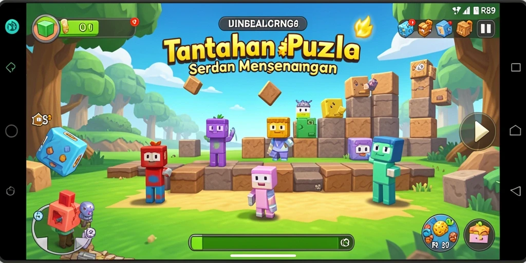 Tampilan gameplay RR89 yang menarik dan penuh warna dalam menyelesaikan puzzle.