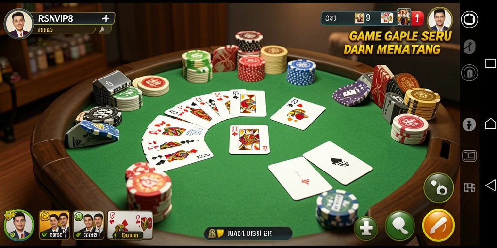 Screenshot gameplay Gaple RSNVIP8 yang menarik.
