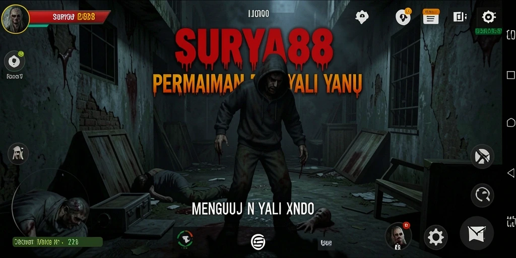 Tampilkan gameplay SURYA88 dalam suasana horor yang mencekam.