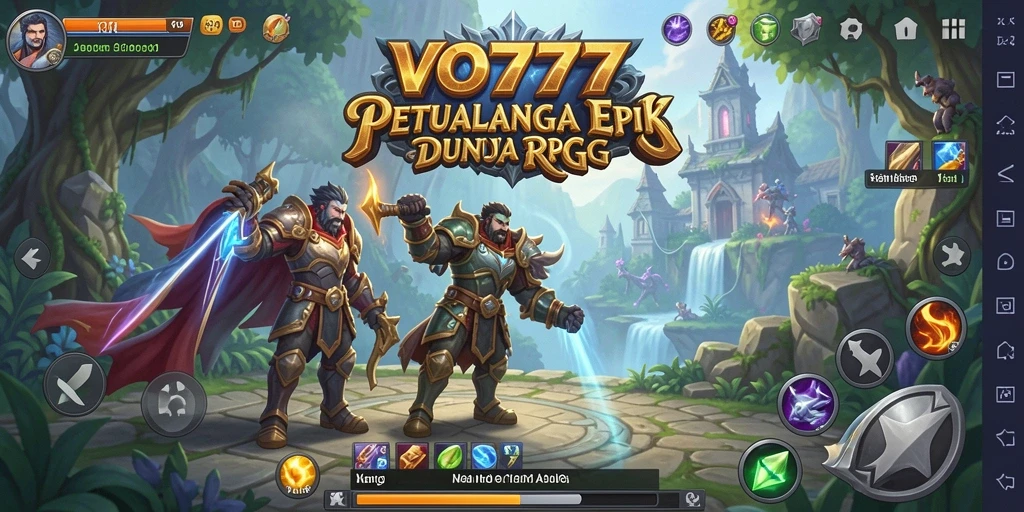 Tampilan gameplay menarik dalam dunia RPG yang luas.