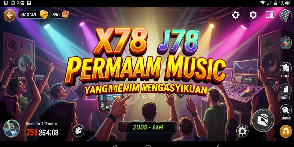 Tampilan gameplay X78 yang menyenangkan dengan musik mengasyikkan.